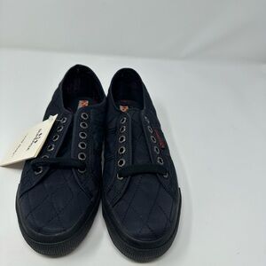 Superga Quilted  Classic  Black Sneaker Shoes Womens Sz 39